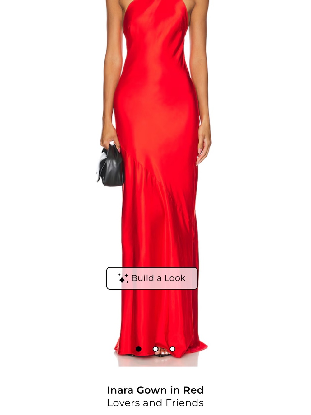 Lovers + Friends Red One-Shoulder Satin Maxi Dress
